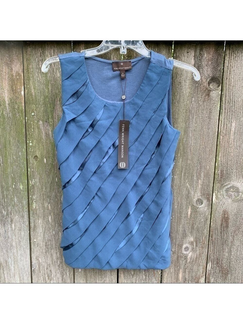 FENN WRIGHT MANSON Round Neck Sleeveless Ruffle Tank Top Blouse